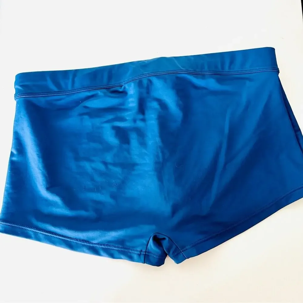 MENS 2XIST Navy Blue White Drawstring Tie Swimsuit Mini Swim Trunk Shorts L